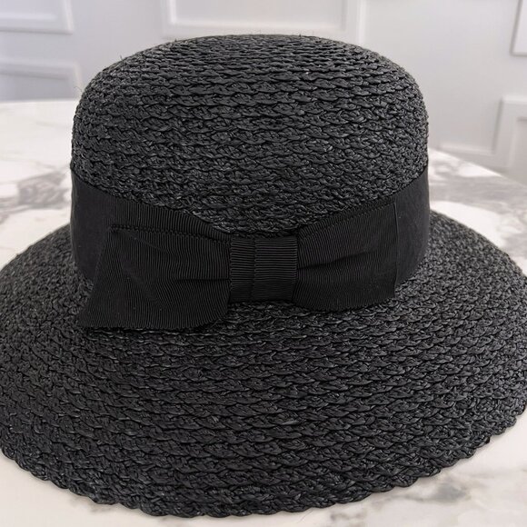 NWT - Helen Kaminski Cascara Raffia Hat - Charcoal